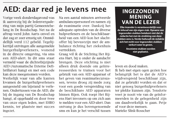 AED daar red je levens mee